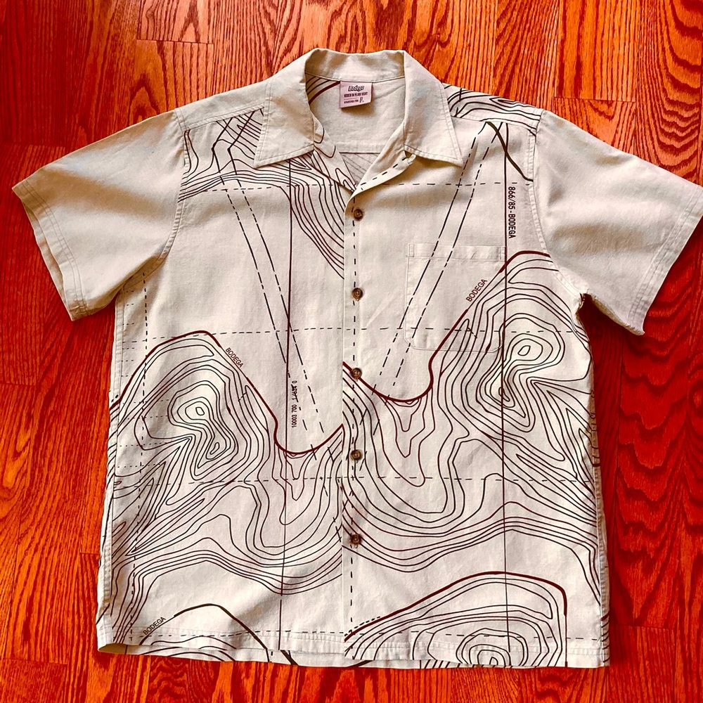 BODEGA Hidden In Plain Sight Short Sleeve Button Down Print Camp Shirt